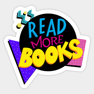 Read More Books 80s 90s Bookworm Sticker